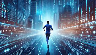 Läufer durch die Digitale Welt (verweist auf: „Machen Sie sich jetzt startklar für DORA“)