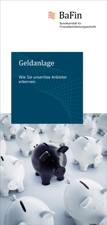 Cover BaFin-Verbraucherbroschüre Geldanlage