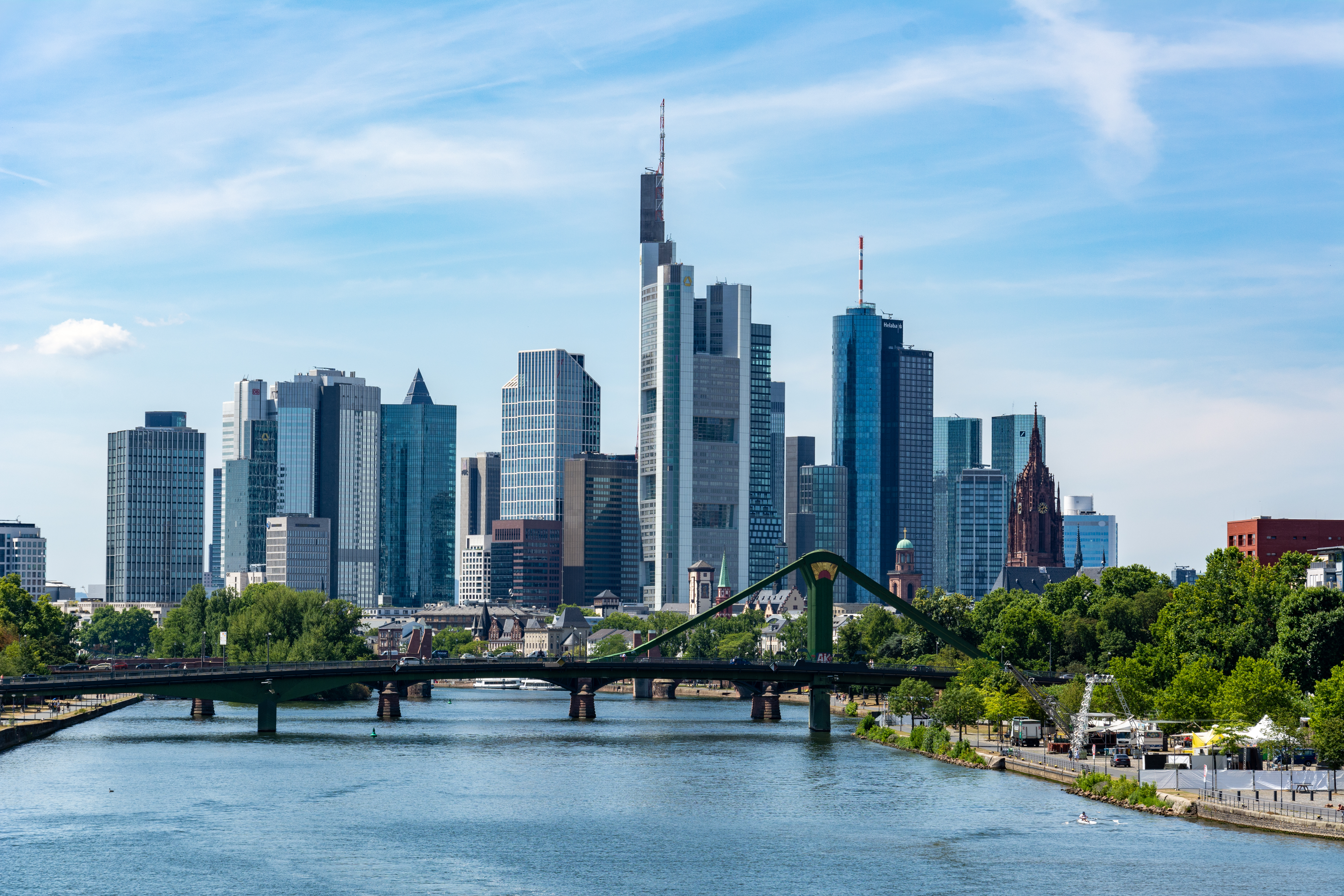 Abbildung der Skyline von Frankfurt am Main als visuelles Symbol für die Bankenabgabe